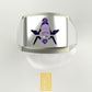Master Mason Ring  with Amethyst Gemstone 925k Sterling Silver - Freemason Signet Ring - Handmade Men's Jewelry