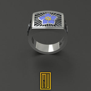 Forget Me Not Ring With Enamel