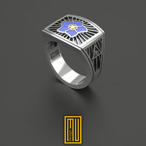 Forget Me Not Ring With Enamel