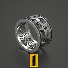 Order of the Eastern Star Ring with 925k Sterling Silver - Handmade Jewelry, Masonic Ring