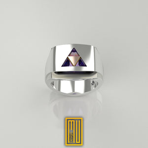 Triangle Ring with Amethyst Gemstone