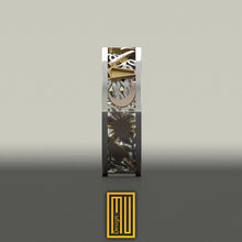 Anniversary Ring with Masonic Working Tools, 18k Gold Rose and White - Handmade Men's Jewelry