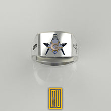 Masonic Ring with Blue sky Topaz