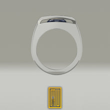 Masonic Ring with Blue sky Topaz