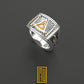 Past Master Ring Unique Design for Men 14k Rose Gold, 925k Sterling Silver with Diamond on Sun - Handmade Men's Jewelry, Masonic Gift