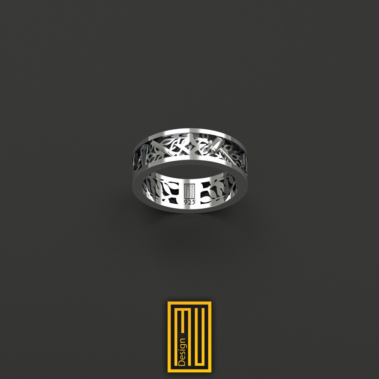 Masonic Ring with Gold and Silver