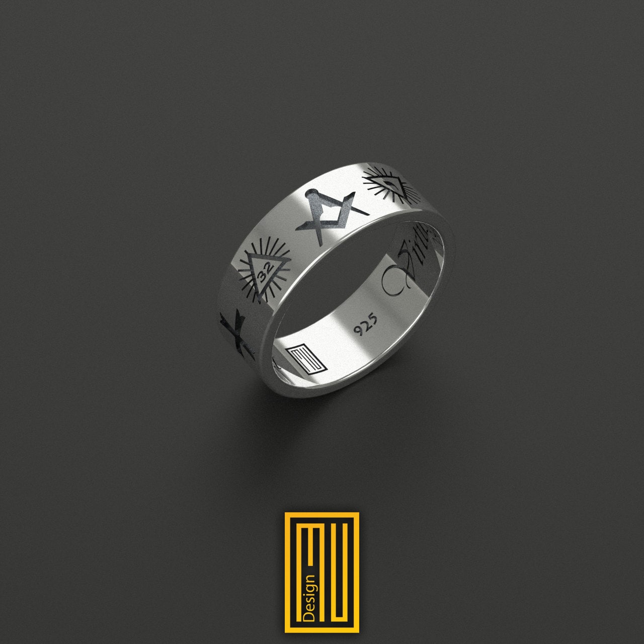 Civil War Silver Ring with Old Symbols