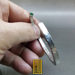 Masonic Bracelet Sterling Silver with Emerald