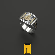 Masonic Ring Main Body 925k Sterling Silver Tools or Bronze - Handmade Men's Jewelry, Masonic Design, Aesthetic Gift