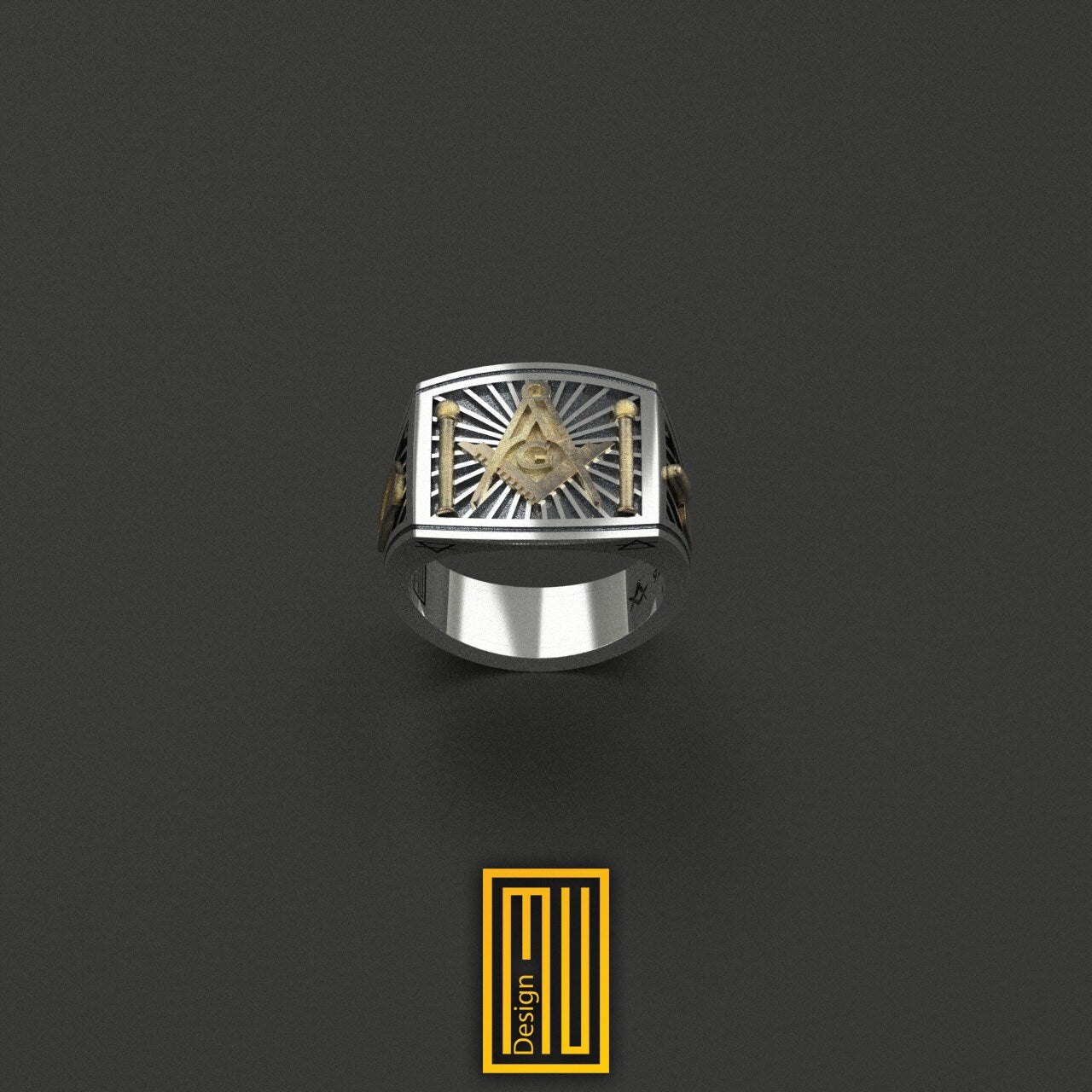 Masonic Ring Silver Tools