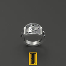 West Virginia State Sign, Masonic Ring - Handmade Men's Jewelry, Freemason Ring, Esoteric & Mystic Gift