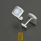 Masonic Forget Me Not Cufflinks Sterling Silver and Blue Enamel
