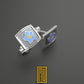 Masonic Forget Me Not Cufflinks Sterling Silver and Blue Enamel