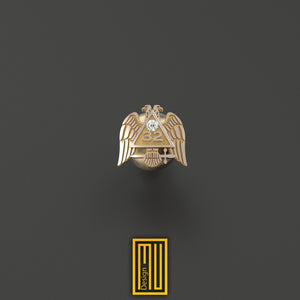 Scottish Rite 32nd Degree Lapel Pin with Real Diamond