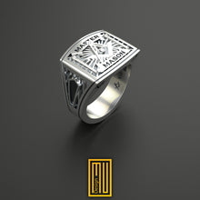 Masonic Ring 925k Sterling Silver - Master Mason Symbol - Unique Ring - Handmade Jewelry