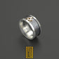 Band Style Ring with S&C, Hammered Background