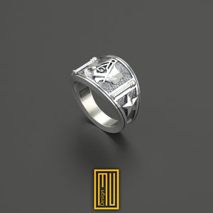 Texas State Sign Masonic Ring - Handmade Men's Jewelry, Freemason Ring, Esoteric & Mystic Gift